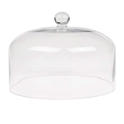 Image of Olympia Glass Cake Stand Dome Lid, 285(Dia) x 200(H) mm, High Clarity Clear Glass, Protects Homemade Cakes Afternoon Tea Scones, Fits Base CS013 (sold separately), CS014