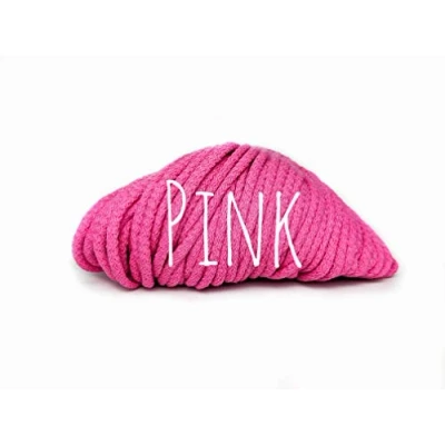 Image of Cotton Cord Yarn Rope 5mm Pink 100meters (109.36yards) for crochet knitting macrame weaving and diy projects Colorful Passions