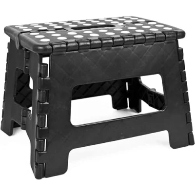 Image of ADEPTNA Heavy Duty 22cm Plastic Folding Step Stool Premium Compact and Lightweight Anti Slip Foldable with Handles for Kids Adults