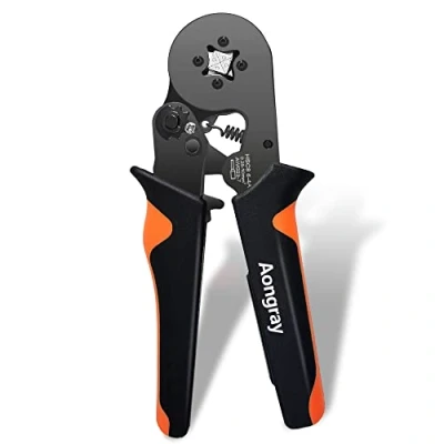 Image of Ferrule Crimper Plier, Aongray Self Adjustable Ratchat Wire Crimping Tool [0.25 10mm² / AWG23 7], Plier to Crimp The Bootlace Ferrules (Ferrule Plier)