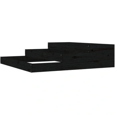 Image of vidaXL Planter Black 107x107x27 cm Solid Wood Pine