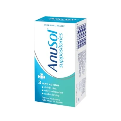 Image of Anusol Suppositories For Haemorrhoids &amp; Related Conditions Proven Formula Shrinks Piles, Relieves Discomfort Soothes Itching 24 Pack