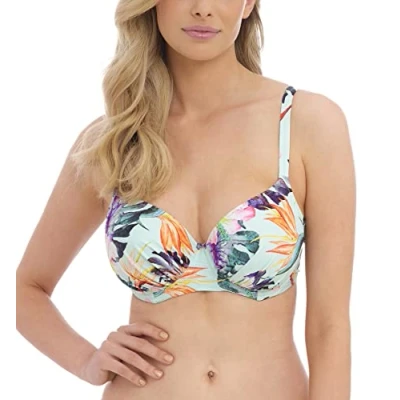 Image of Fantasie Womens Paradiso Gathered Full Cup Bikini Top Blue material_polyamide Size 36E
