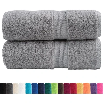 Image of vidaXL Premium Guest Towels SOLUND 2pcs Grey 30x50cm 600gsm
