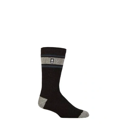 Image of Mens 1 Pair SOCKSHOP Heat Holders 2.3 TOG Patterned and Plain Thermal Socks Fraser Charcoal / Mid Grey 6 11