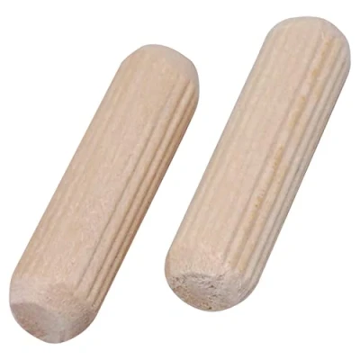 Image of SKIR&#039;CO (50 pcs) Wooden Dowels 8 x 30 mm, Grooved Wood Plugs, Ribbed Pins For Furniture,