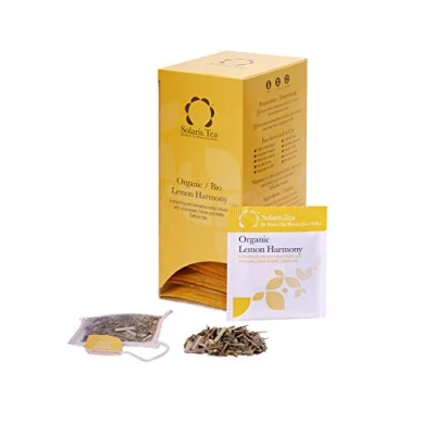 Image of Solaris Tea Organic Lemon Harmony 100% Whole Leaf Certified Vegan 40x Biodegradable Stitched Teabags, (1 x 60 g)