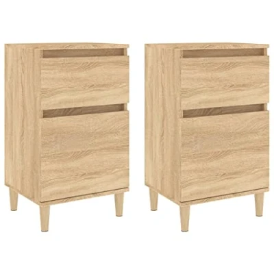 Image of vidaXL Bedside Cabinets 2 pcs Sonoma Oak 40x35x70 cm Engineered Wood