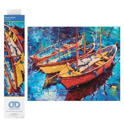 Image of DIAMOND DOTZ Painting, Beginner Kit, Dream Boats, 47 x 38cm