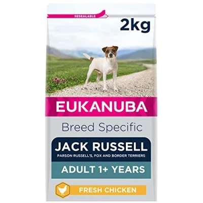 Image of Eukanuba Jack Russell &amp; Border Terrier Breeds With Fresh Chicken Complete Dry Dog Food For Adult Dogs 2KG