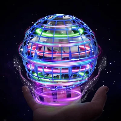 Image of XINHOME Flying Ball Orb Toys 2024，Hover Pro Spinner Toy， UFO RGB Cool Stuff Globe Orbi Magic Boomerang Hand Controller Mini Drone for 8 9 10 11 12 boys girls Kids (Blue)