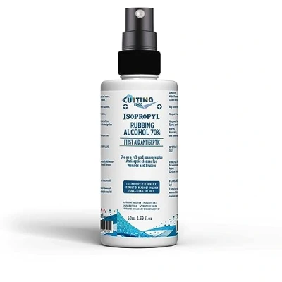 Image of Cutting Edge Isopropyl 70% IPA Rubbing Alcohol First Aid Antiseptic Cleanser &amp; Cleaning (50ML WITH SPRAY)