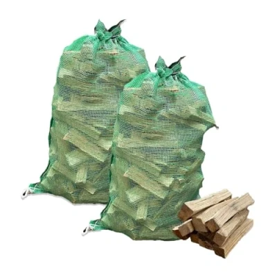 Image of 2 x Net Warma Oak Wood Pizza Kindling Kiln Dried Hardwood Little Logs Ready to Burn Suitable for Ooni Uuni Nero Dellonda Portable Ovens Firewood Multi Fuel Stove Chimenea Outdoor Open Fires