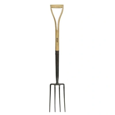 Image of JCB Heritage Border Fork Heavy Duty Professional Site and Gardening Tools Garden for Digging, Cultivating, Edging, &amp; Construction Lifetime Warranty