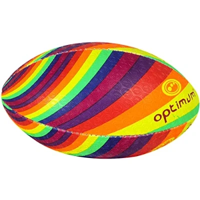 Image of Optimum Rugby Ball Balanced and Responsive for Accurate Handling Kicking of Top Performing Balls Perfect Training Gameplay 2 Ply 410g Rainbow Twister 5