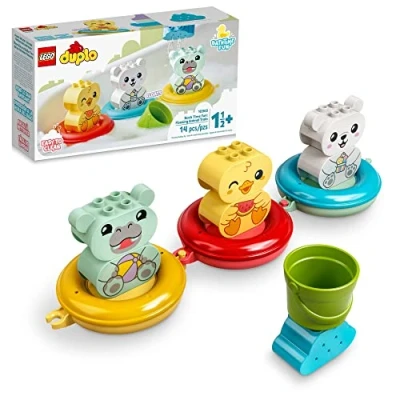 Image of LEGO 10965 DUPLO Bath Time Fun: Floating Animal Train Toy for Babies and Toddlers 1.5 3 Years Old with Duck, Hippo Polar Bear, Bathtub Water Toys, Easy to Clean