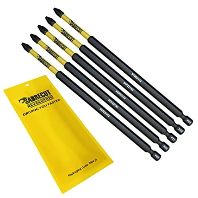 Image of 5 x SabreCut SCPZ2152_5 152mm PZ2 Magnetic Impact Screwdriver Driver Bits Set Pozi Pozidriv Heavy Duty Compatible with Dewalt Milwaukee Bosch Makita and More