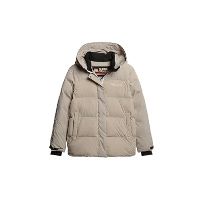 Image of Superdry Women&#039;s City Padded Hooded Wind Parka Jacket, Chateau Grey, UK 8