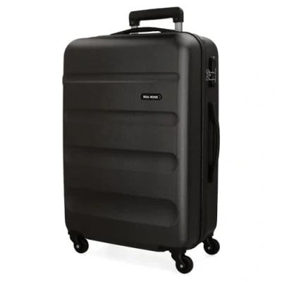Image of Roll Road Flex Black Medium Suitcase 46x65x23 cm Rigid ABS Combination Lock 56 Litre 3.1 kg 4 Wheels