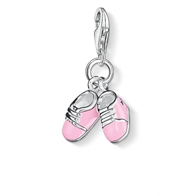 Image of Thomas Sabo Women Charm Pendant Baby Shoes Birth Club 925 Sterling Silver 0820 007 9