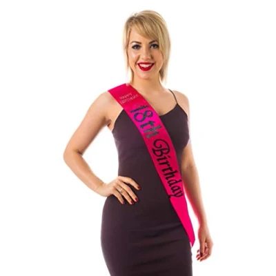 Image of Alandra Birthdays S 18 HP BIRTH Hot Pink 18th Birthday Sash, Unisex Adult, One Size