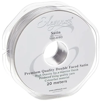 Image of ELEGANZA Double Faced Satin 25mm x 20m Silver No.24, 25 mm 20 m