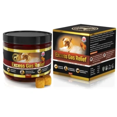 Image of GastroBalance dog flatulence treatment 60 natural chews recommended by vet (Bacon flavour)