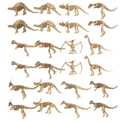 Image of Hileyu 24 Packs Dinosaur Skeleton Fossils Assorted Fossil Figures Kids Toy, Educational Simulated bones Toy Gift Set