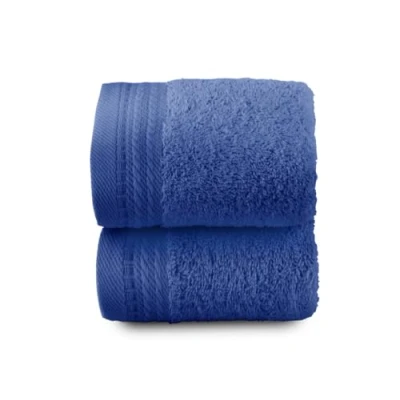 Image of Top Towel Premium Large Bath Towels 2 Face or Bidet 30x50cm 100% Cotton 600g Blue
