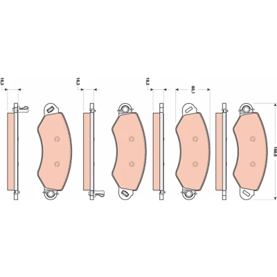 Image of 545990001, 545990027 brake pad set TRW GDB1744 with acoustic wear warning caliper screws accessories LDV: Maxus Minibus
