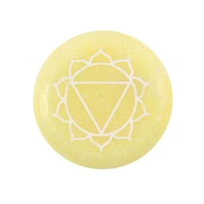 Image of Stunning Yellow Marble Solar Plexus Chakra Meditation Stone 1cm x 5.5cm (1 Pc.) Unique &amp; Exquisite Design, Durable Material Perfect for Home Decor