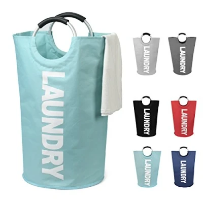 Image of DOKEHOM 125L X Large Collapsible Washing Laundry Basket Bag (7 Colors) for Bedroom, Fabric (Light Blue, XL)