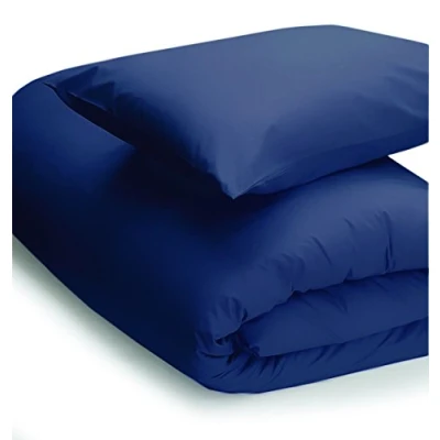 Image of Belledorm Blue Duvet Cover, 200 Thread Count Percale (Single, Navy)