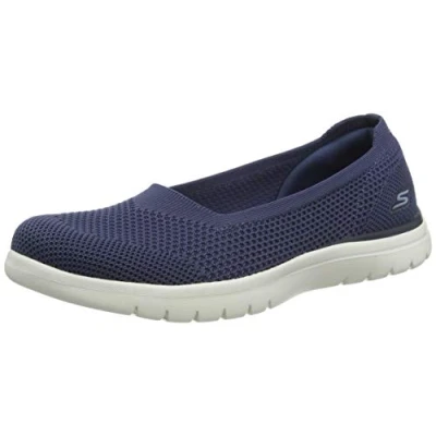 Image of Skechers Women&#039;s On the go Flex Wonderous Pumps,Navy Textile Trim,6 UK