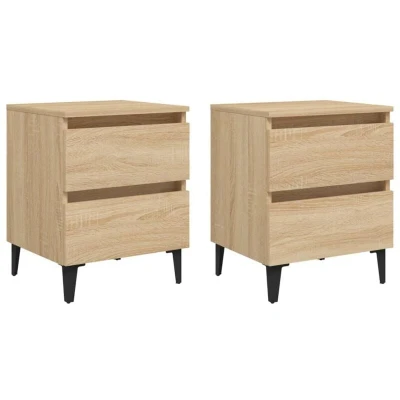 Image of vidaXL Bed Cabinets 2 pcs Sonoma Oak 40x35x50 cm Engineered Wood