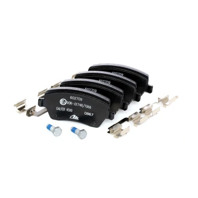 Image of 8671016692 brake pad set ATE 13.0460 2709.2 not prepared for wear indicator, excl. warning contact with caliper screws accessories