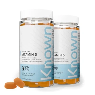 Image of Known Tasty Vitamin D Gummies 25μg D3 for Immune &amp; Bone Health Natural Orange Flavour 60 Gummies, 2 Months Supply