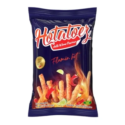 Image of HOTATOEZ Potato based snack Chilli and lime flavour Hot fiery 90g (Buddle of 12)