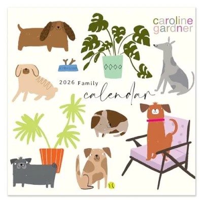 Image of 2026 Caroline Gardner Dogs Square Family Wall Calendar