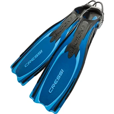 Image of Cressi REACTION EBS Fersenbandflosse (Made in Italy) blue Blau/Hellblau Size:L/XL (44/47)
