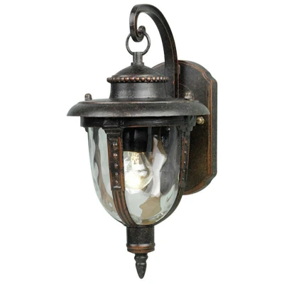 Image of St Louis 1 Light Outdoor Small Wall Lantern Weathered Bronze IP44, E27