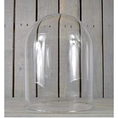 Image of EMH Handmade Clear Circular Glass Display Cloche Bell Jar Dome 30 x 25 cm