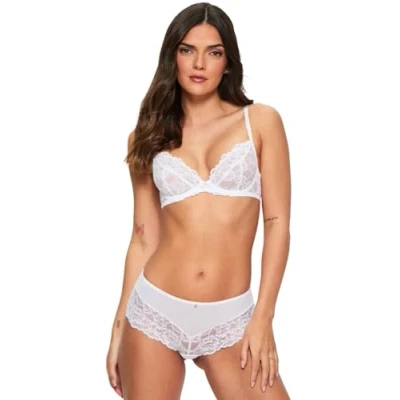 Image of Ann Summers Sexy lace Planet Unpadded Bra for Women with Underwire Cups and Charm Detail Shape &amp; Support Everyday White
