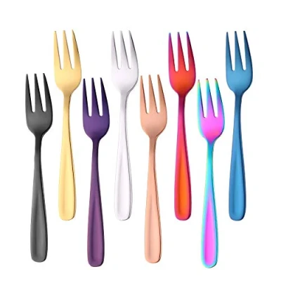 Image of SBOMHS 5.5 Inch Fruit Forks Cake Dessert Stainless Steel (Coloured)