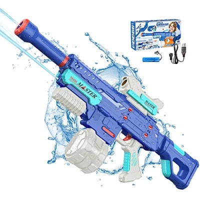 Image of Electric Water Gun for Kids, Blaster with 3 Shooting Modes, Rechargeable Pistol 32ft Long Range, Soaker 650ML High Capacity