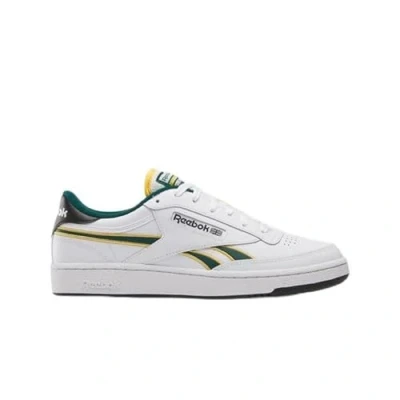 Image of Reebok Classic CLUB C Revenge Trainers, Size: 7.5, White fiercegold clgtgreen leather and imitation