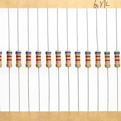 Image of HUABAN 100 Pieces 0.5 Watts 1/2W 6K2 Ohm 5% Carbon Film Resistor