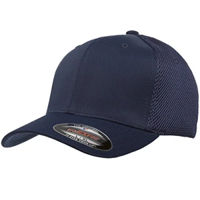Image of Flexfit Men&#039;s Ultrafibre Airmesh Fitted Trucker Hat, Navy, L XL