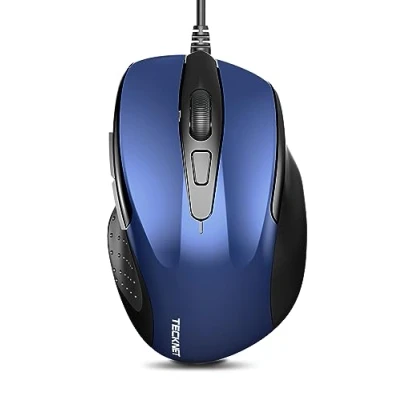 Image of TECKNET USB Wired Mouse, 6400 DPI Mice 4 Adjustable with 6 Button Corded Optical Computer Mouse Ergonomic Design for Laptop, Chromebook, PC, Desktop, Mac, Notebook