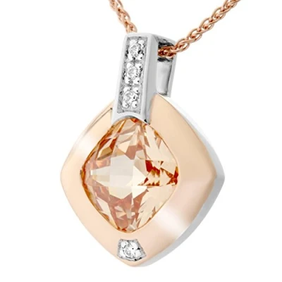 Image of Orphelia &#039;Athena&#039; WoMens 925 Sterling Silver Chain with Pendant Silver/Rose ZH 7113 &amp; Rose Gold One Size